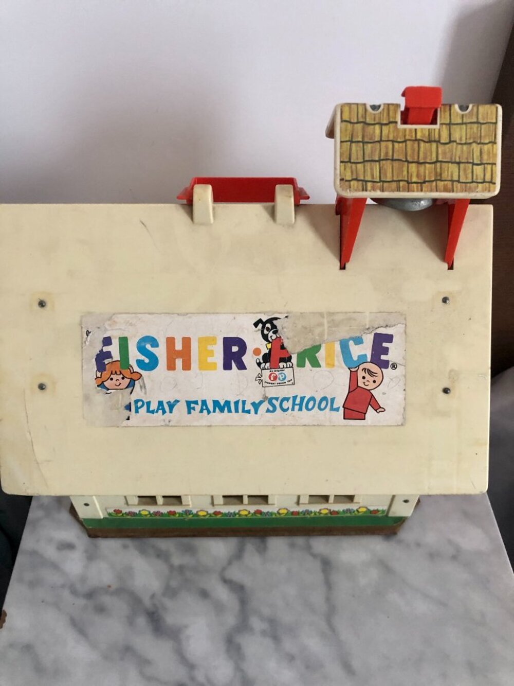 Fisher Price Little People Play Family School House #923 Vtg 1970s With Bell - Picture 8 of 16